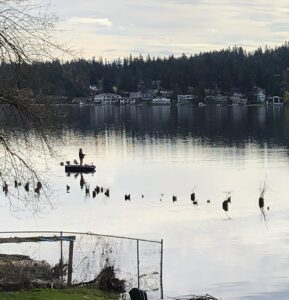 Reflections on rippled water