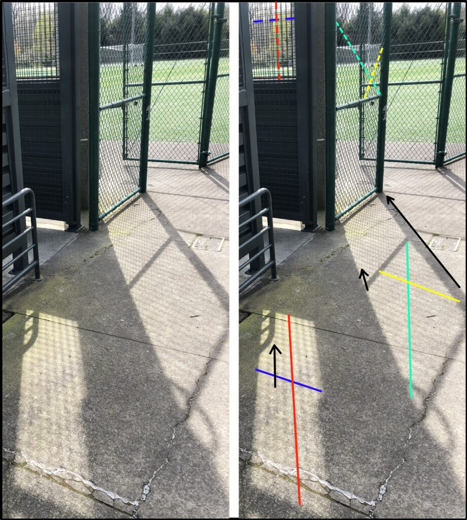 Shadows from Fences (also Sun Pictures) marked fence shadows
