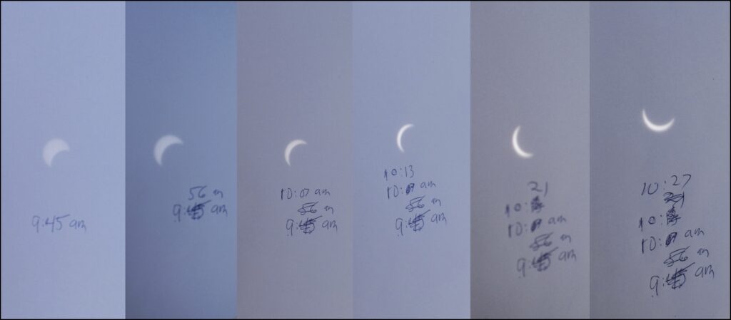 Sun Pictures II, an Eclipsed Sun c eclipse timeline contrast