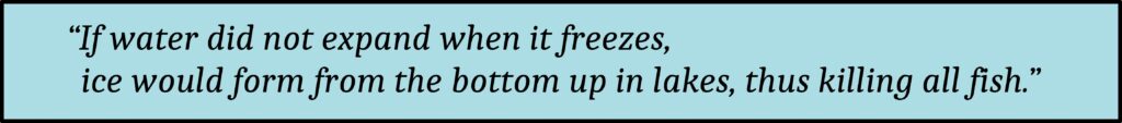 PSB #1 (Popular Science Blunders): Why do Lakes Freeze at Top? quote pic